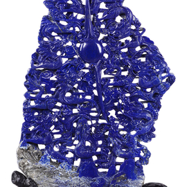 Joan Lee: '9 inches lapis lazuli dragons', 2012 Stone Sculpture, Fantasy. Artist Description: 29. 13 Natural Lapis Lazuli five dragons playing a pearl Carving Collectibles AD12Size: 440x40x740mm 17. 32 x1. 57 x29. 13 Weight: 11136g+4058g 24. 75Lb+9. 02Lb Material: Lapis LazuliIt is a piece of five dragons playing a pearl artwork.It s a Piece of beautiful ...