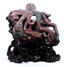 Joan Lee: 'octopus carving', 2012 Stone Sculpture, Animals. Artist Description: 13. 39 Natural Indian Agate Octopus Carving Collectibles Decor Gift AW09Size: 340x265x137mm 13. 39 x10. 43 x5. 39 Weight: 5504g+2988g 12. 23Lb+6. 64Lb Material: Indian AgateIt is an excellent Octopus carving artwork.Carved from a natural whole piece of stone.Demanding Carving   Good Quality ...