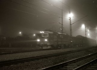 Bengt Stenstrom: 'fog train', 2010 Black and White Photograph, . Photo.  Price is just an example, on foamboard.  Or unmounted. ...