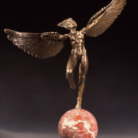 Jack Hill: 'Leap', 1999 Bronze Sculpture, Fantasy. Artist Description:  The full title of this piece is Leap of Faith. ...