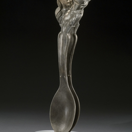 Jack Hill: 'Spooning', 2006 Bronze Sculpture, Fantasy. Artist Description: two lovers sculpted as spoons in an amorus embrace ...