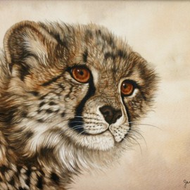 Cute Little Cheetah Cub By Jacquie Vaux