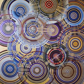 Jaja Dario: 'ordinary world', 2017 Acrylic Painting, Music. Artist Description:  Everyone is my world. . . abstract acrylic painting, abstract art, visual art, visual music, music, circles, spheres, contemporary art, painting on wood...