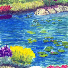 Flowers and Pond By James Parker