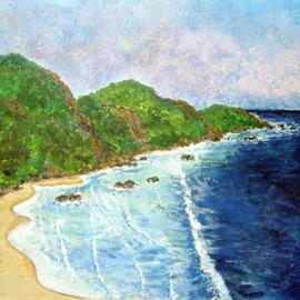 James Parker: 'Mexico Coastline', 2003 Acrylic Painting, Seascape. Artist Description: A long section of Pacific coastline found in sourthern Mexico.  ...