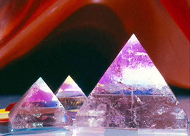 James Parker  'Triple Crystal Pyramids', created in 1989, Original Drawing Pen.