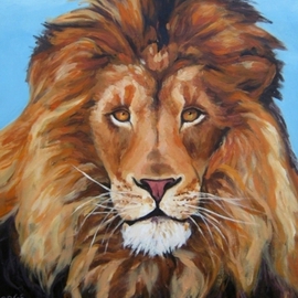 Janet Page: 'PORTRAIT OF A LION', 2013 Oil Painting, Wildlife. Artist Description:    Wildlife, Lion, Lioness, Love, King of the BeastsCats, Big Cats, African Lion,    ...
