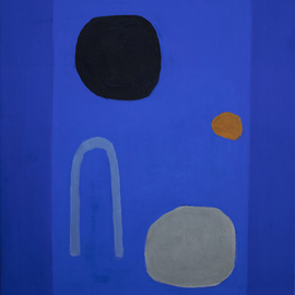Jan-thomas Olund: 'blue no 4', 2020 Oil Painting, Minimalism. Artist Description: Ultramarine and cobalt blue two colors that form the basis for a new series of paintings.  Blue colors is searching simple shapes in a playful no. 4...