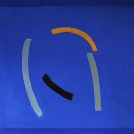 Jan-thomas Olund: 'blue no 6 falling', 2020 Oil Painting, Minimalism. Artist Description: Ultramarine and cobalt blue two colors that form the basis for a new series of paintings. Blue colors is searching simple shapes  Falling  is a variation of blue no 2. ...