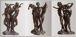 Bruce Naigles: 'The 3 Graces', 2000 Bronze Sculpture, Dance. These are the original maquettes of the larger version. The central figure was originally inspired by Thai dancers I watched. The other 2 figures came in to balance out and become a group. The title, the 3 Graces came later as it often does. The 3 are individual but have ...