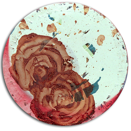 Jasmine Ronel: 'Two Roses', 2001 Other Painting, Floral. Artist Description: Mixed media on canvas, 30 cm caliber...