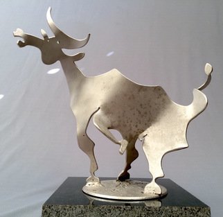 Francisco Javier Astorga Ruiz Del Hoyo.: 'torito', 2018 Steel Sculpture, Nature. Interpretation of the movement and shape of the bull. ...