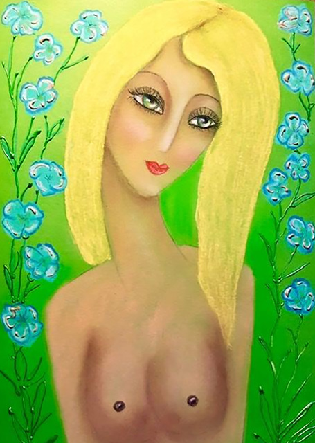 Artist Javorkova Marie. 'Mysterious Love' Artwork Image, Created in 2010, Original Painting Oil. #art #artist