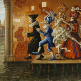 Jake Baddeley: 'Via Delle Aqua', 2009 Oil Painting, Surrealism. 