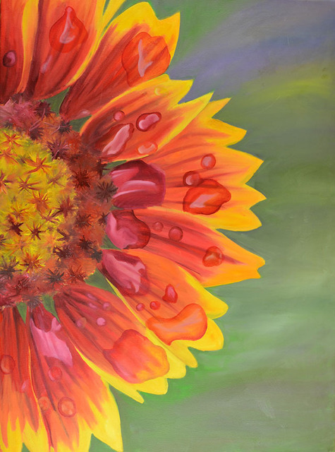 Artist Jamie Boyatsis. 'Sunflower' Artwork Image, Created in 2014, Original Drawing Charcoal. #art #artist