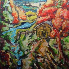 Jean Gauvreau: 'gatineau 8', 2020 Acrylic Painting, Landscape. Artist Description: Along the Gatineau River...