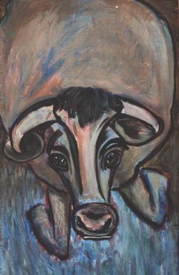 Jennifer Bailey: 'cow', 2002 Acrylic Painting, Wildlife. The viewer' s description is better than mine on this particular piece.  ...