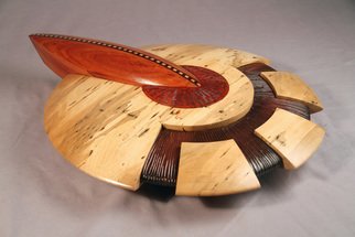 Jerry Cox: 'the dial', 2012 Wood Sculpture, Space. sci fi science spaceship retro turned carved exotic...