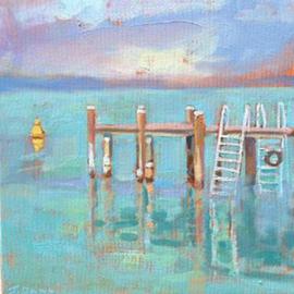Jessica Dunn: 'Jetty', 2006 Oil Painting, Seascape. 