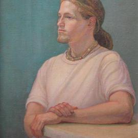 Judith Fritchman: 'Andy', 2002 Oil Painting, Portrait. Artist Description: A young man with dreams of an art career and travel. ...