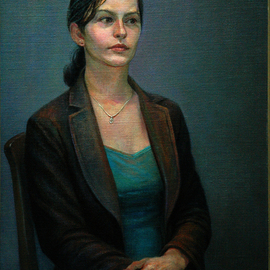 Judith Fritchman: 'Caryn', 2006 Oil Painting, Portrait. Artist Description:  Caryn is a beautiful young friend who was dreaming about starting college this year. ...