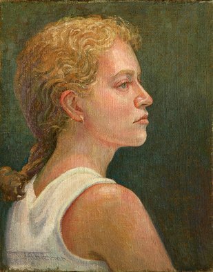 Judith Fritchman: 'Profile of Rebecca', 2004 Oil Painting, Portrait.  Another view of a lovely young woman. ...