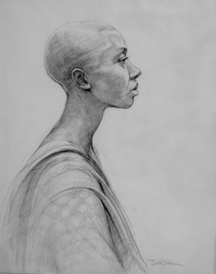 Judith Fritchman: 'Queen of the Nile', 2000 Pencil Drawing, Figurative.  Conte pencil on paper. ...