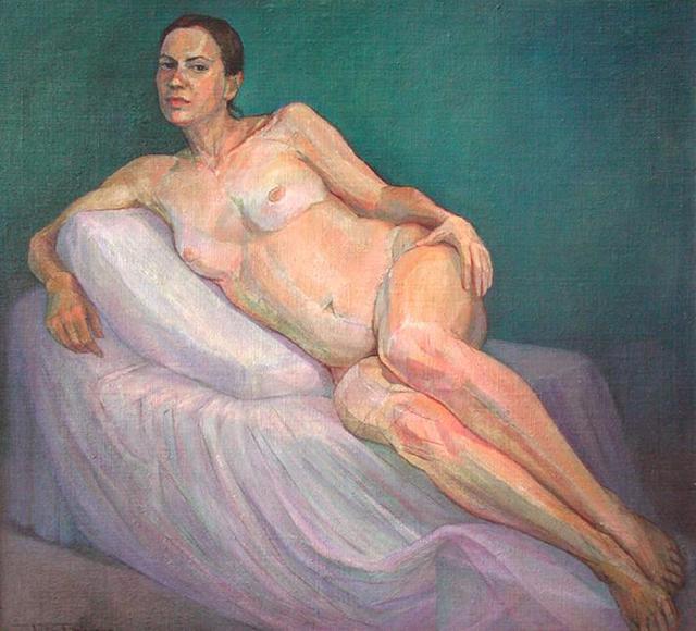 Artist Judith Fritchman. 'Reclining Nude II' Artwork Image, Created in 1995, Original Painting Acrylic. #art #artist