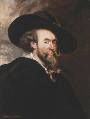 John Gamache: 'Rubens copy by john gamache', 2017 Oil Painting, Portrait. Life size copy - Rubens self portrait - Oil Painting - Framed...