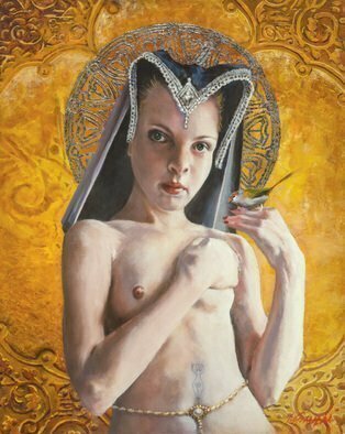 John Gamache: 'Saints and Sinners 2', 2016 Oil Painting, Representational. Oil on Linen - Medieval Christian Pagan Confict ...