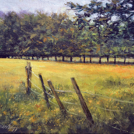 John Gamache: 'a fence really not fencing', 2008 Oil Painting, Representational. Artist Description: A fence in Vermont...