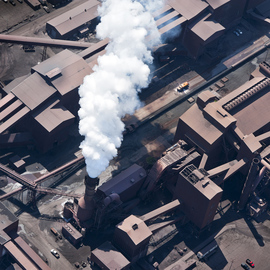 John Griebsch: 'gary indiana steel mill 256', 2011 Color Photograph, Landscape. Artist Description:  Aerial Photograph Archival Print  6 25...