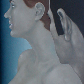 James Gwynne: 'Artist and Model', 1992 Oil Painting, nudes. Artist Description: The artist looks at his model...