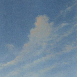 James Gwynne: 'Whispers', 2000 Oil Painting, Landscape. Artist Description: Delicate clouds in a blue sky...