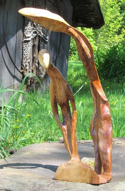 John Clarke: 'guardian', 2014 Wood Sculpture, Abstract Figurative. Parent keeping watch...