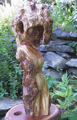 John Clarke: 'shampoo', 2016 Wood Sculpture, Abstract Figurative. Draped in suds, a woman starts a rinse...