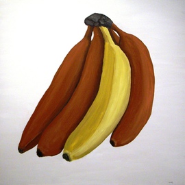 Jim Lively: 'Burnt Orange Bananas', 2010 Acrylic Painting, Surrealism. Artist Description:               Acrylic on gallery wrapped canvas ready to hang. Part of the 