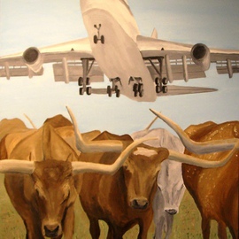 Jim Lively: 'Herding Longhorns', 2010 Acrylic Painting, Figurative. Artist Description:    Acrylic on 1 1/ 4