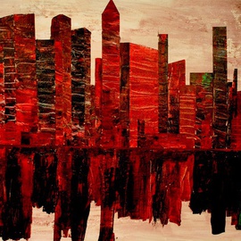 Jim Lively: 'Zin City', 2013 Acrylic Painting, Surrealism. Artist Description:    Acrylic and Red Zinfandel on canvas. Part of 