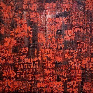 Jim Lively: 'burnt orange relevance', 2019 Acrylic Painting, Abstract. 