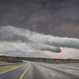 James Morin: 'approaching storm highway', 2020 Oil Painting, Landscape. Artist Description: Not just a physical landscape but one of the mind, soul and spirit. ...
