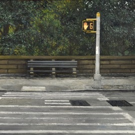 James Morin: 'crosswalk', 2022 Oil Painting, Cityscape. Artist Description: Crosswalk to Central Park West...