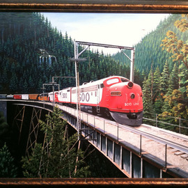 Jimmy Wharton Artwork Soo train line, 2010 Oil Painting, Trains