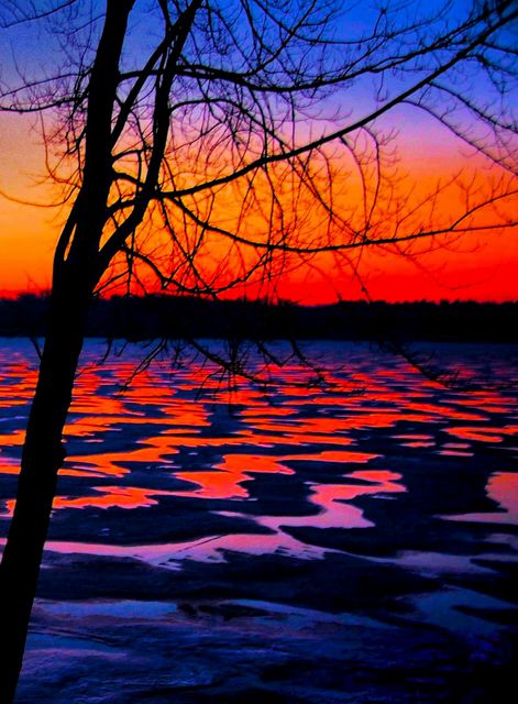 Artist Mark Goodhew. 'Winter Lake Sunrise' Artwork Image, Created in 2015, Original Photography Color. #art #artist
