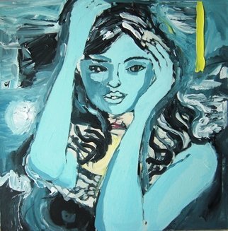 Joanna Glazer: 'Blue Angel', 2011 Acrylic Painting, Portrait.  Blue Angel ...