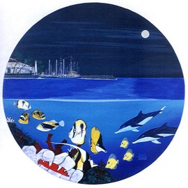 Joel P Heinz Sr.: 'Lahaina Moon', 2002 Acrylic Painting, Marine. Artist Description: Full size numberd giclees or 11 buy prints mounted on 16X16 Matts are avalable...