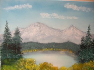 John Hughes: 'Mountain Pond View', 2016 Oil Painting, Landscape.  Original Oil Painting on Double Primed Cotton Canvas. Unframed....