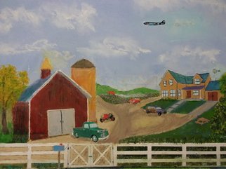 John Hughes: 'Vintage Farm', 2016 Oil Painting, Landscape. Original Oil Painting on Double Primed Cotton Canvas. Unframed. ...