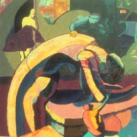 John Powell: 'Time Passes Fist Series', 1990 Oil Painting, Abstract Figurative. Artist Description:  This Painting is the 2nd in the Time series. . . It was collected by the French Embassy; ...