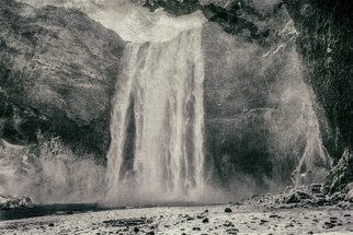 Jonathan O'hora: 'skogafoss', 2017 Black and White Photograph, Landscape. Photography: Black   White and Digital on Paper.SkA3gafossKodak Metallic Print | 36  x 26 SkA3gafoss  pronounced  E^skou. aEOEfE